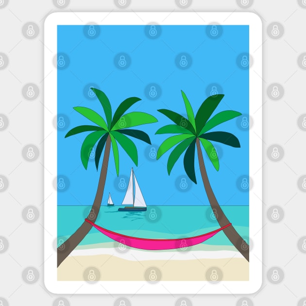 hammock, beach relax and sail Sticker by Griffioen